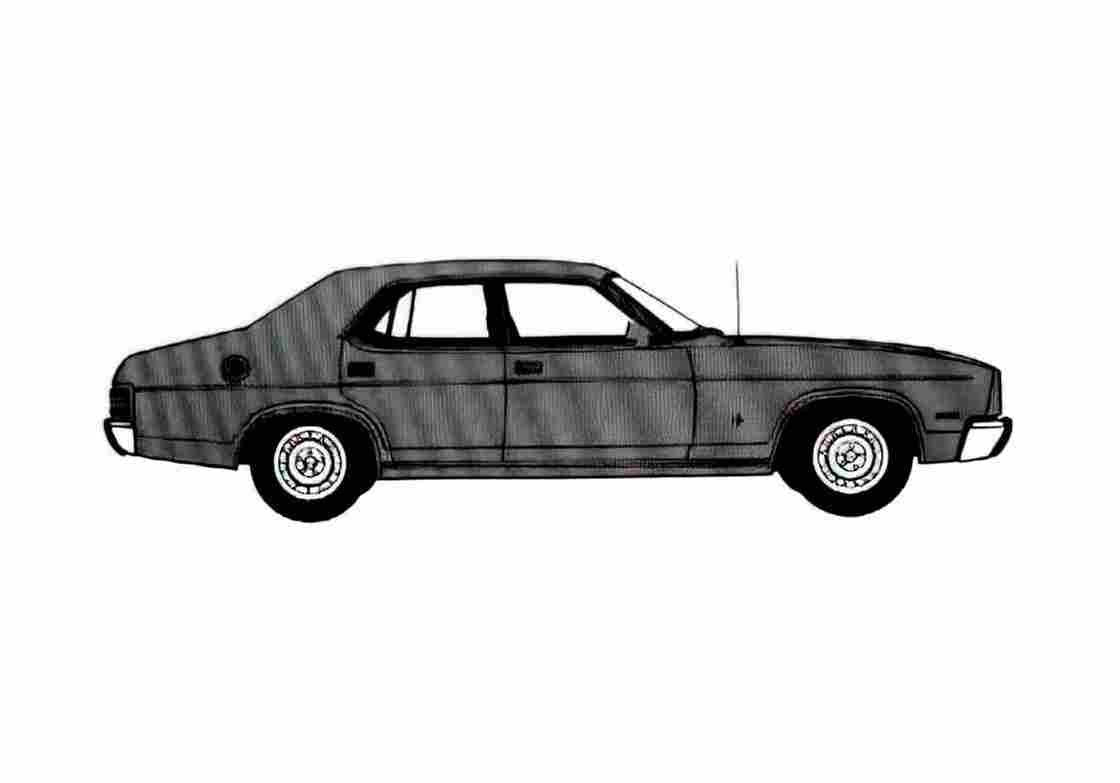 Blueprint Ford Fairmont GLX Sedan 1978 A4 Photo Print