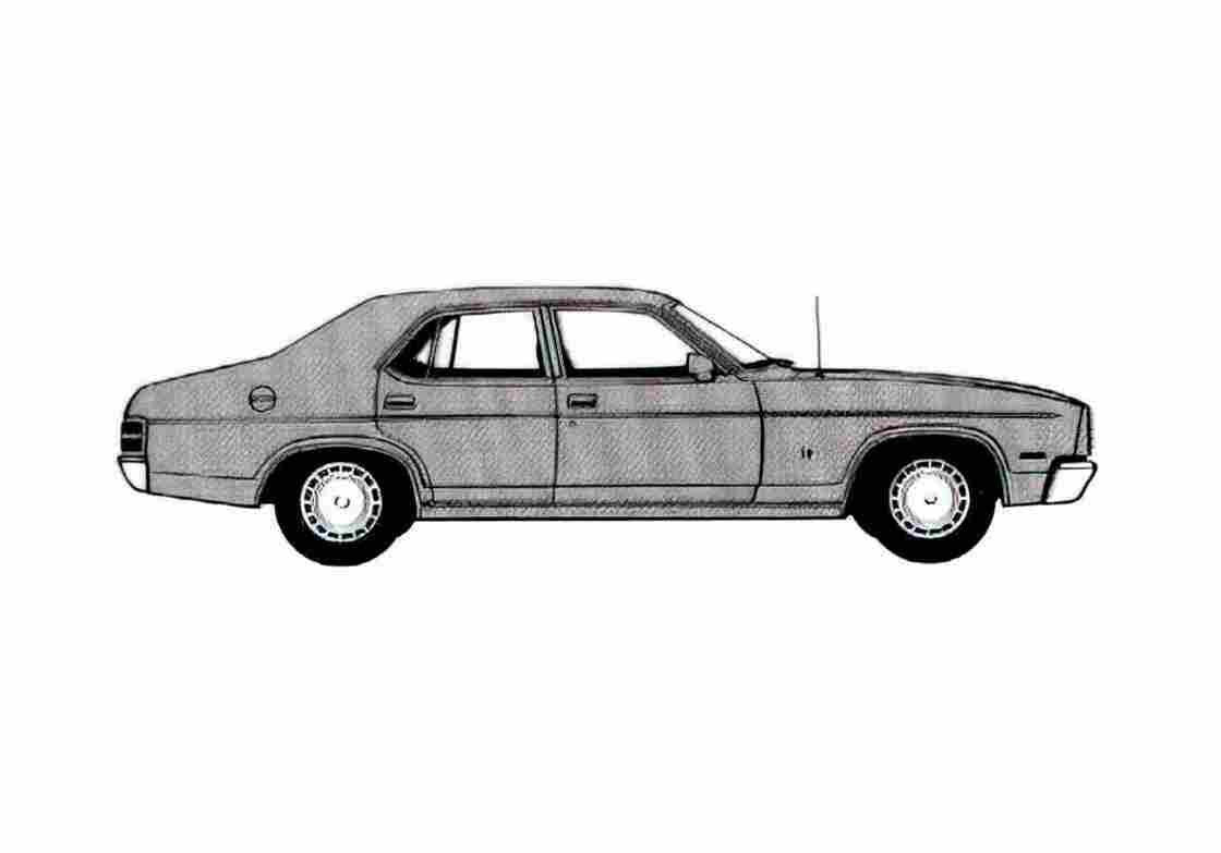 Blueprint Ford Fairmont Sedan 1978 A4 Photo Print