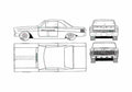 Blueprint Ford Falcon Alan Mann Coupe 1972 A4 Photo Print