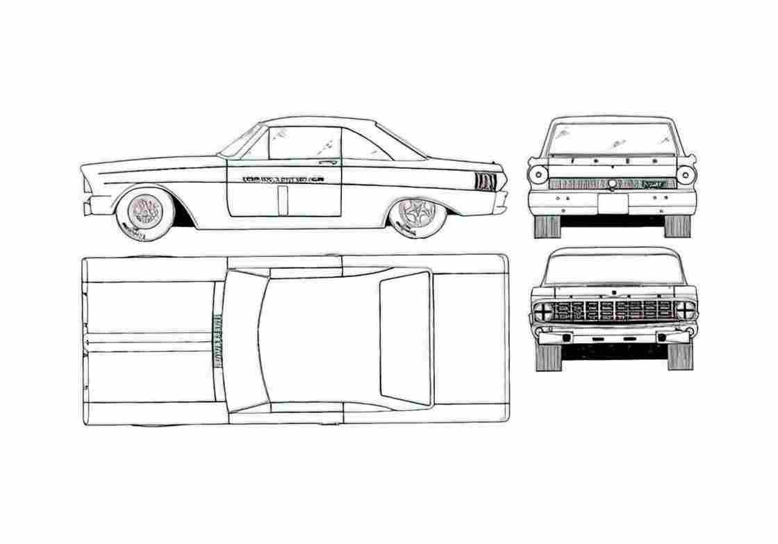 Blueprint Ford Falcon Alan Mann Coupe 1972 A4 Photo Print