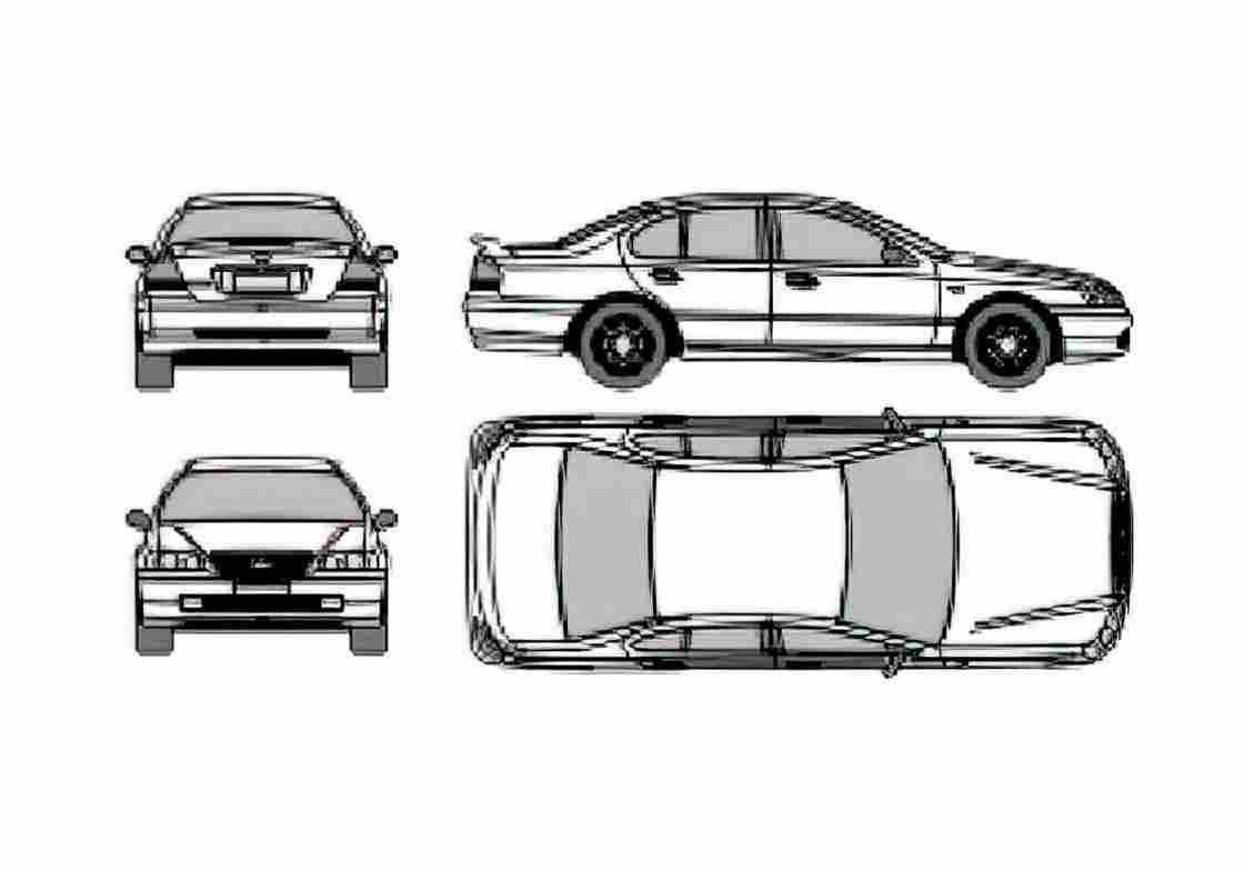 Blueprint Ford Falcon Australia) Sedan 2006 A4 Photo Print