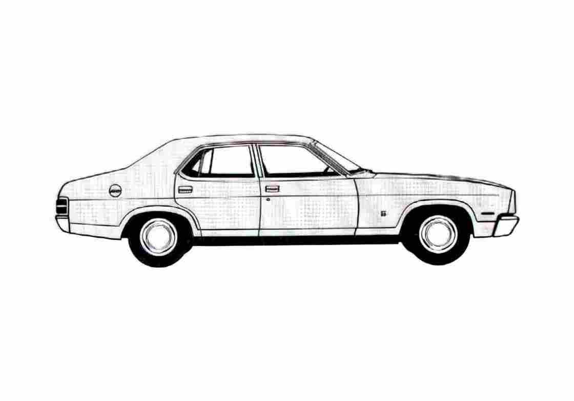 Blueprint Ford Falcon Sedan 1978 A4 Photo Print