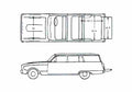 Blueprint Ford Falcon Station Wagon 1960 A4 Photo Print