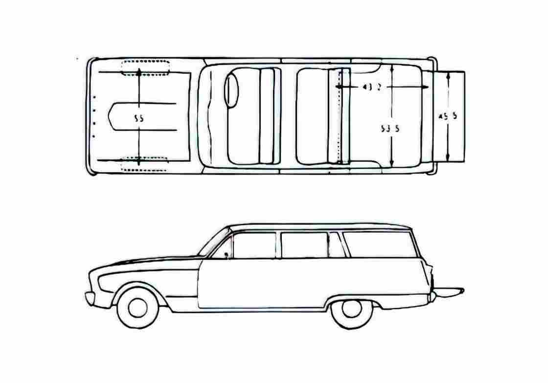 Blueprint Ford Falcon Station Wagon 1960 A4 Photo Print