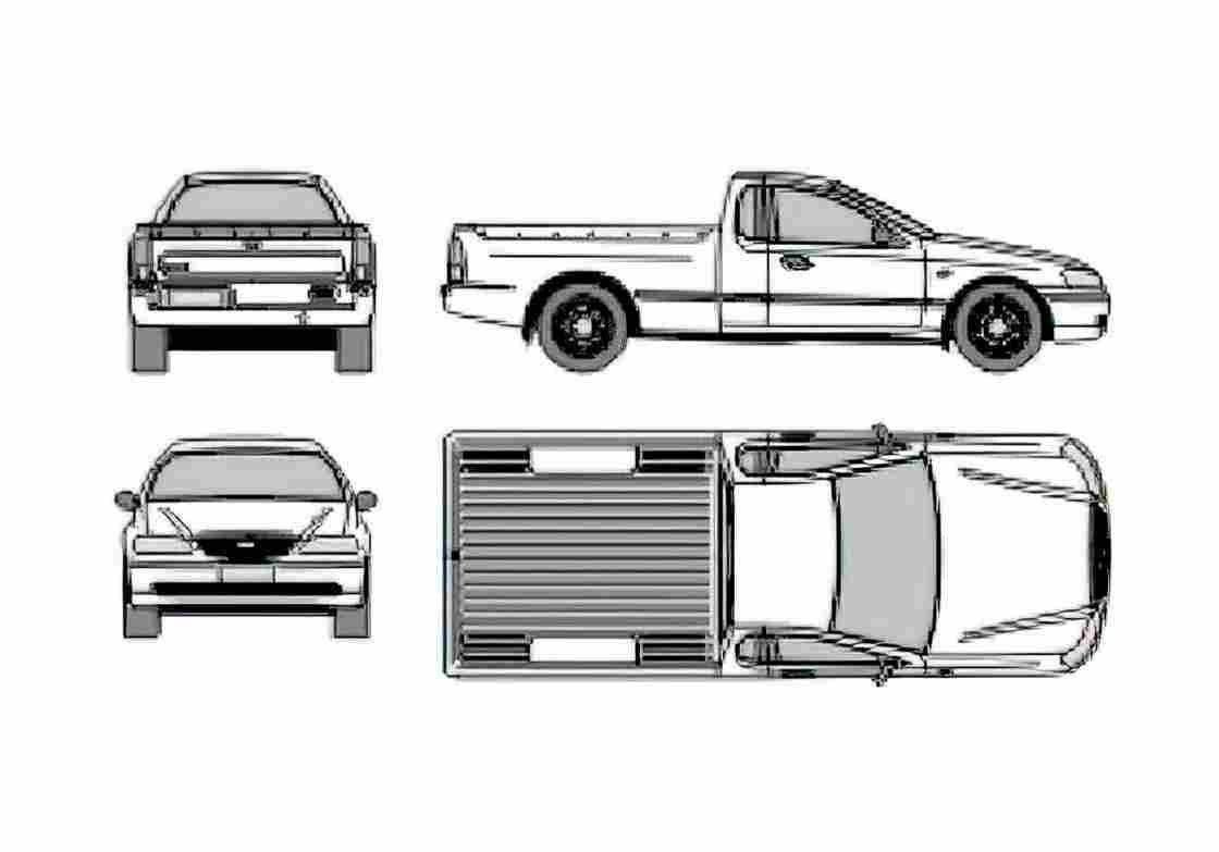 Blueprint Ford Falcon UTE Pick up 2003 A4 Photo Print