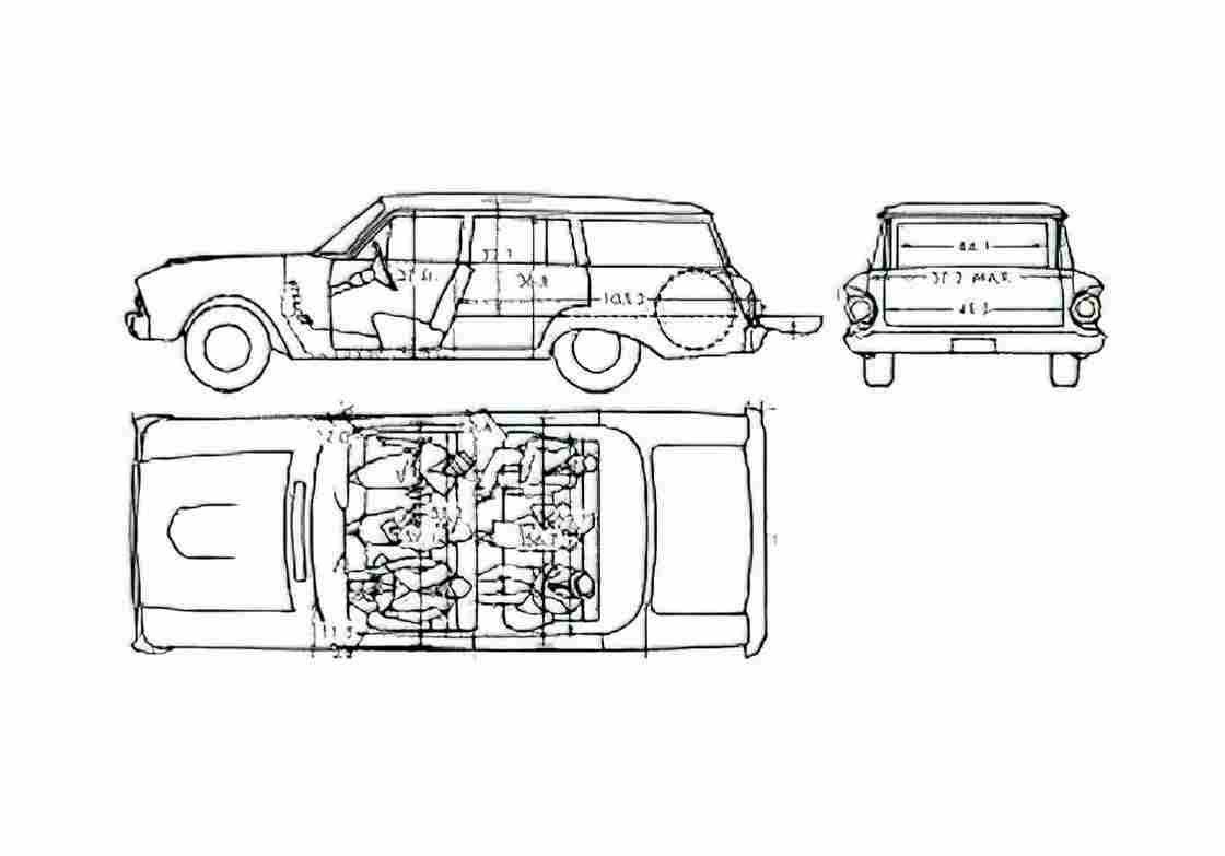 Blueprint Ford Falcon Wagon 1961 A4 Photo Print