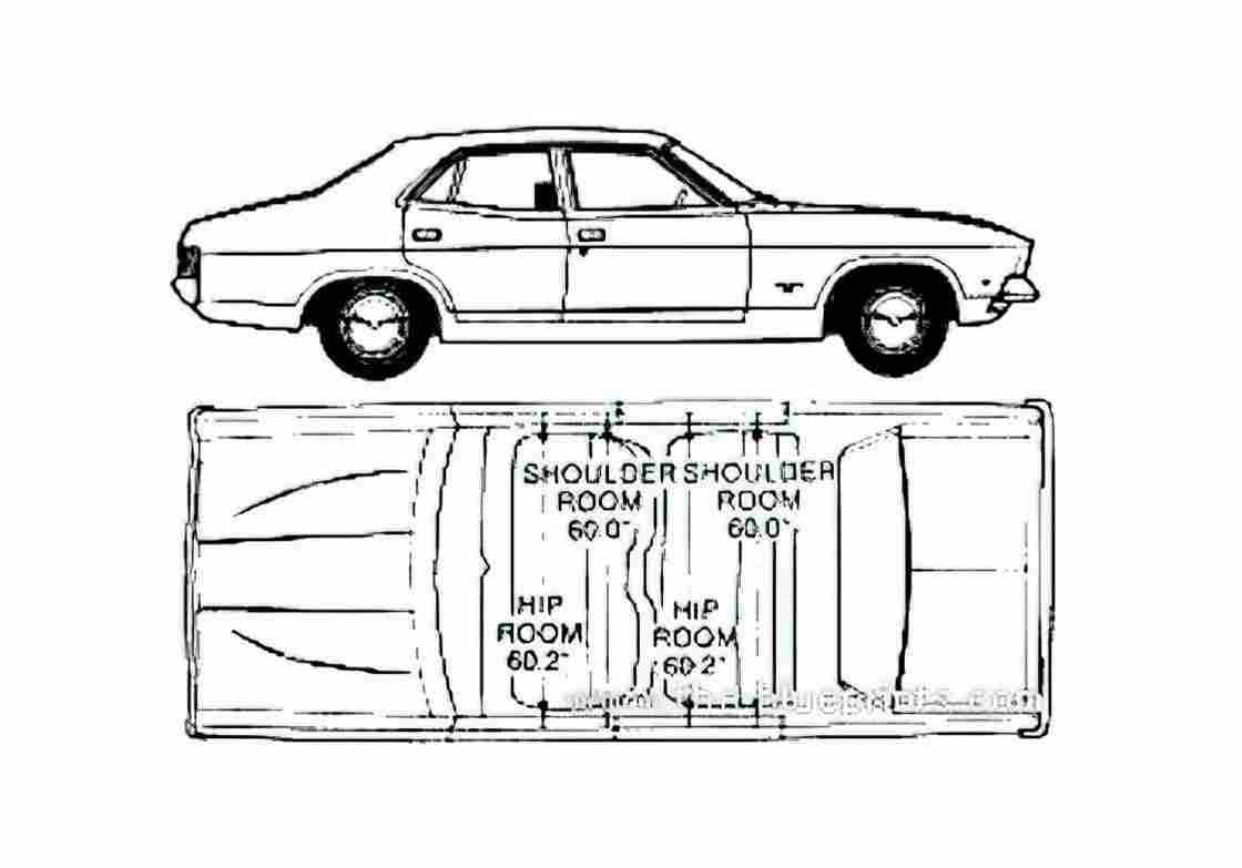 Blueprint Ford Falcon XB Australia) Sedan 1975 A4 Photo Print