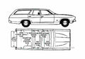 Blueprint Ford Falcon XB Estate Australia) Wagon 1975 A4 Photo Print