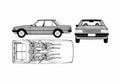 Blueprint Ford Falcon XD GL Sedan 1979 A4 Photo Print