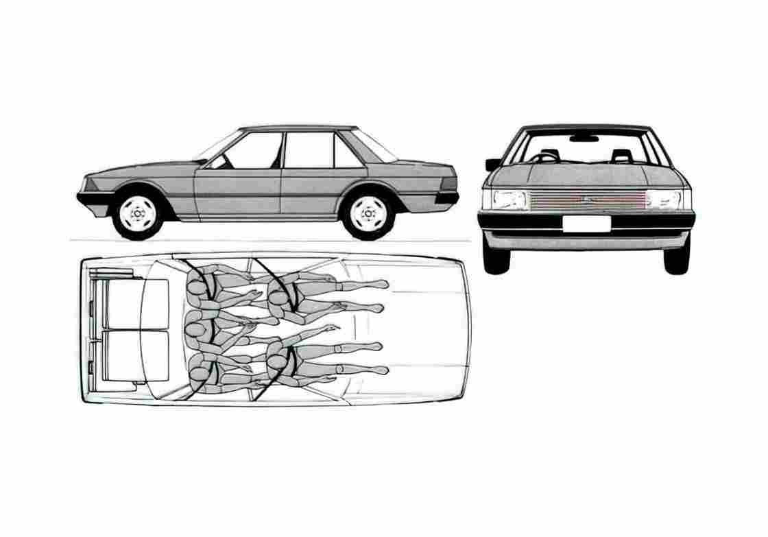 Blueprint Ford Falcon XD GL Sedan 1979 A4 Photo Print