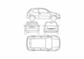 Blueprint Ford Fiesta 3 door Hatchback 2002 A4 Photo Print