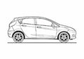 Blueprint Ford Fiesta 5 door 1.4i Zetec Hatchback 2009 A4 Photo Print
