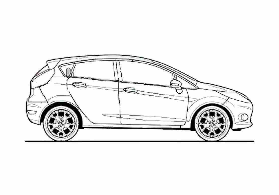 Blueprint Ford Fiesta 5 door 1.4i Zetec Hatchback 2009 A4 Photo Print