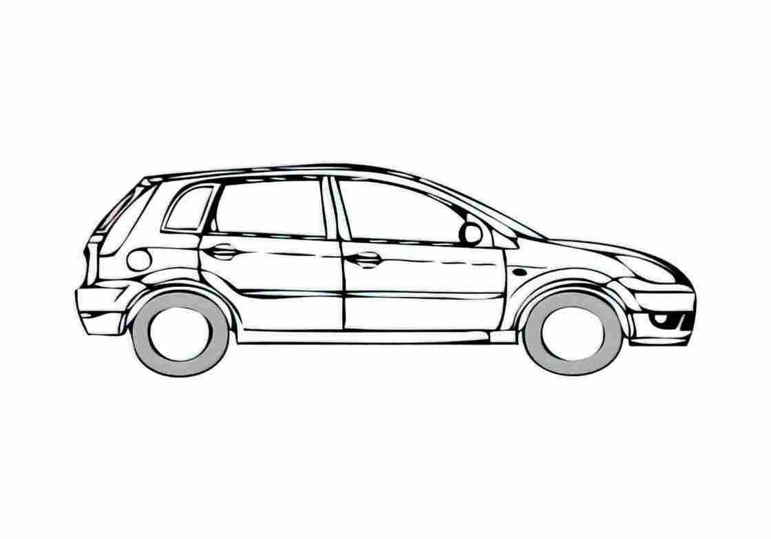 Blueprint Ford Fiesta 5 door Hatchback 2008 A4 Photo Print