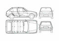 Blueprint Ford Fiesta Hatchback 1982 A4 Photo Print