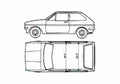 Blueprint Ford Fiesta Mk I Hatchback 1979 A4 Photo Print
