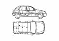 Blueprint Ford Fiesta Mk III 5 door Hatchback 1993 A4 Photo Print