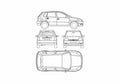 Blueprint Ford Fiesta Mk IV 5 door Hatchback 2002 A4 Photo Print