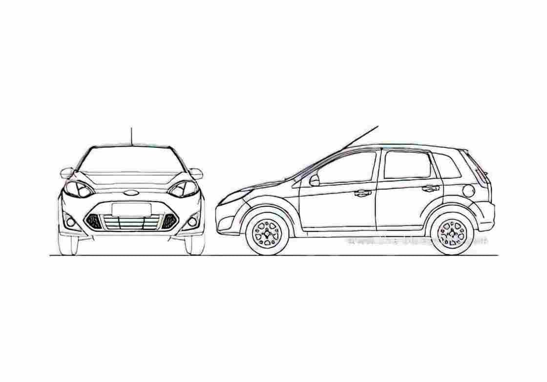 Blueprint Ford Fiesta Rocam Brazil) Hatchback 2011 A4 Photo Print