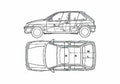 Blueprint Ford Fiesta S3 XR2 3 door Hatchback 1989 A4 Photo Print