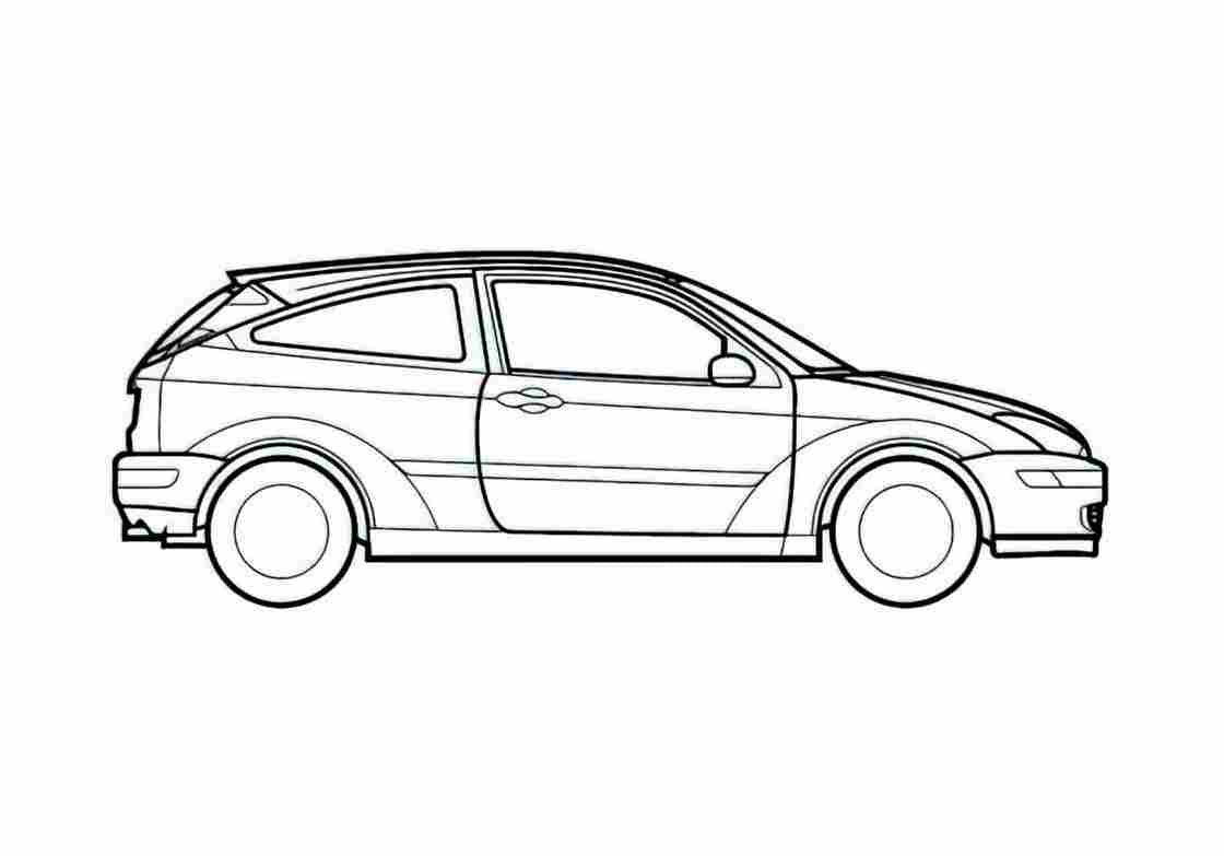 Blueprint Ford Focus 3 door Hatchback 2004 A4 Photo Print