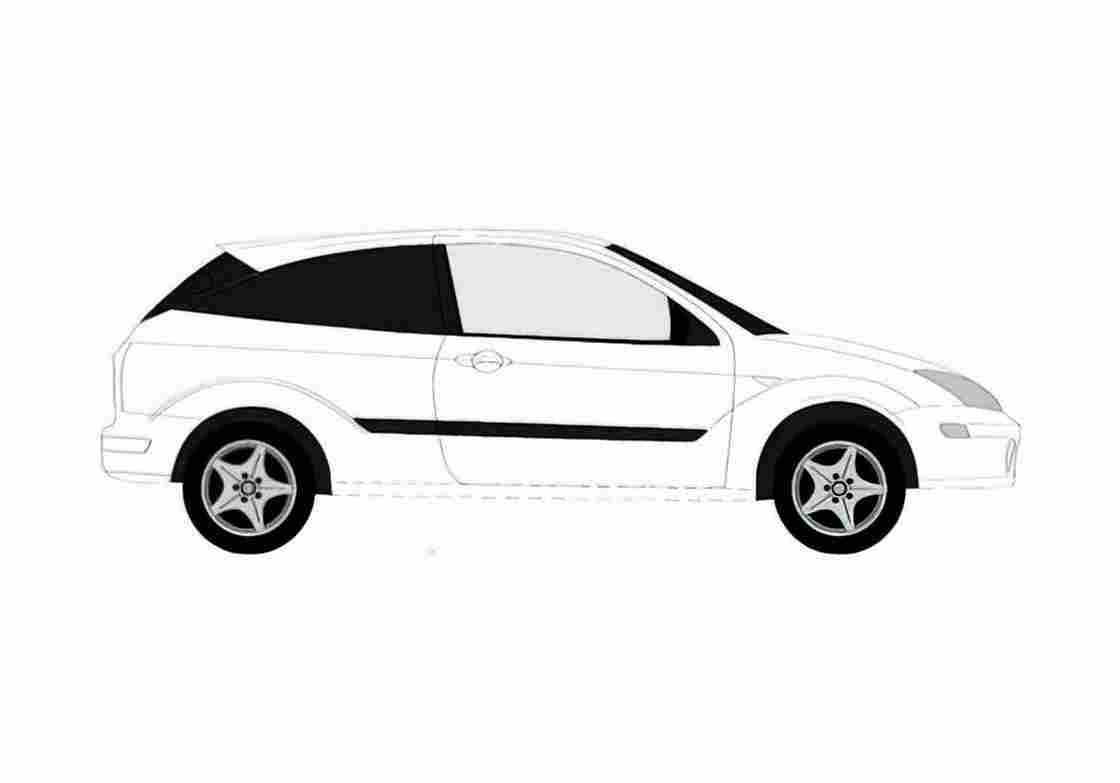 Blueprint Ford Focus 3 door Hatchback 2005 A4 Photo Print