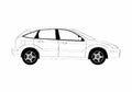 Blueprint Ford Focus 5 door Hatchback 2004 A4 Photo Print