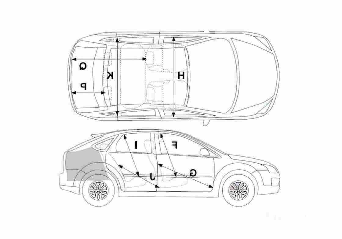 Blueprint Ford Focus 5 door Hatchback 2007 A4 Photo Print