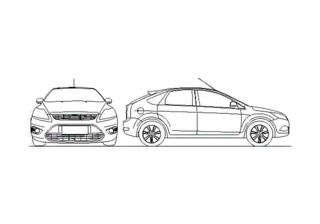 Blueprint Ford Focus Brazil) Hatchback 2011 A4 Photo Print