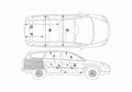 Blueprint Ford Focus Estate Wagon 2008 A4 Photo Print