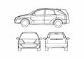 Blueprint Ford Focus Hatchback 1999 A4 Photo Print