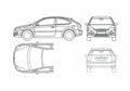 Blueprint Ford Focus Hatchback 2005 A4 Photo Print