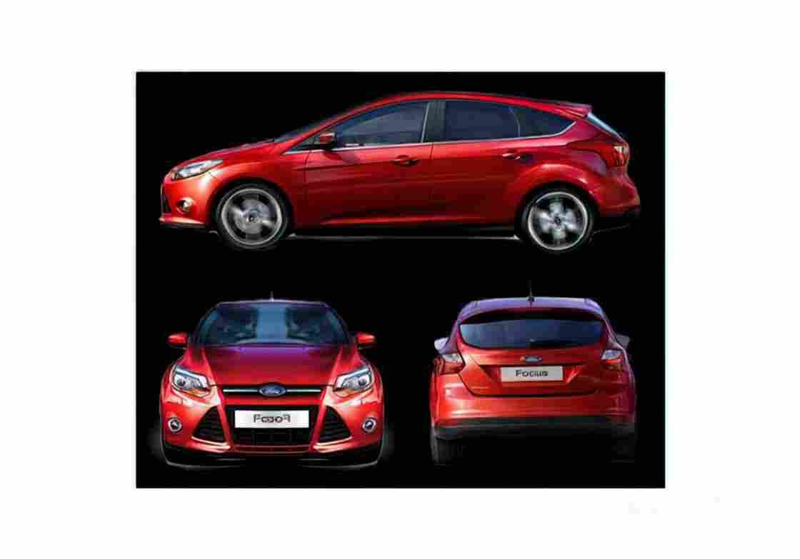 Blueprint Ford Focus Hatchback 2011 A4 Photo Print