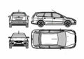 Blueprint Ford Focus II Wagon 2006 A4 Photo Print