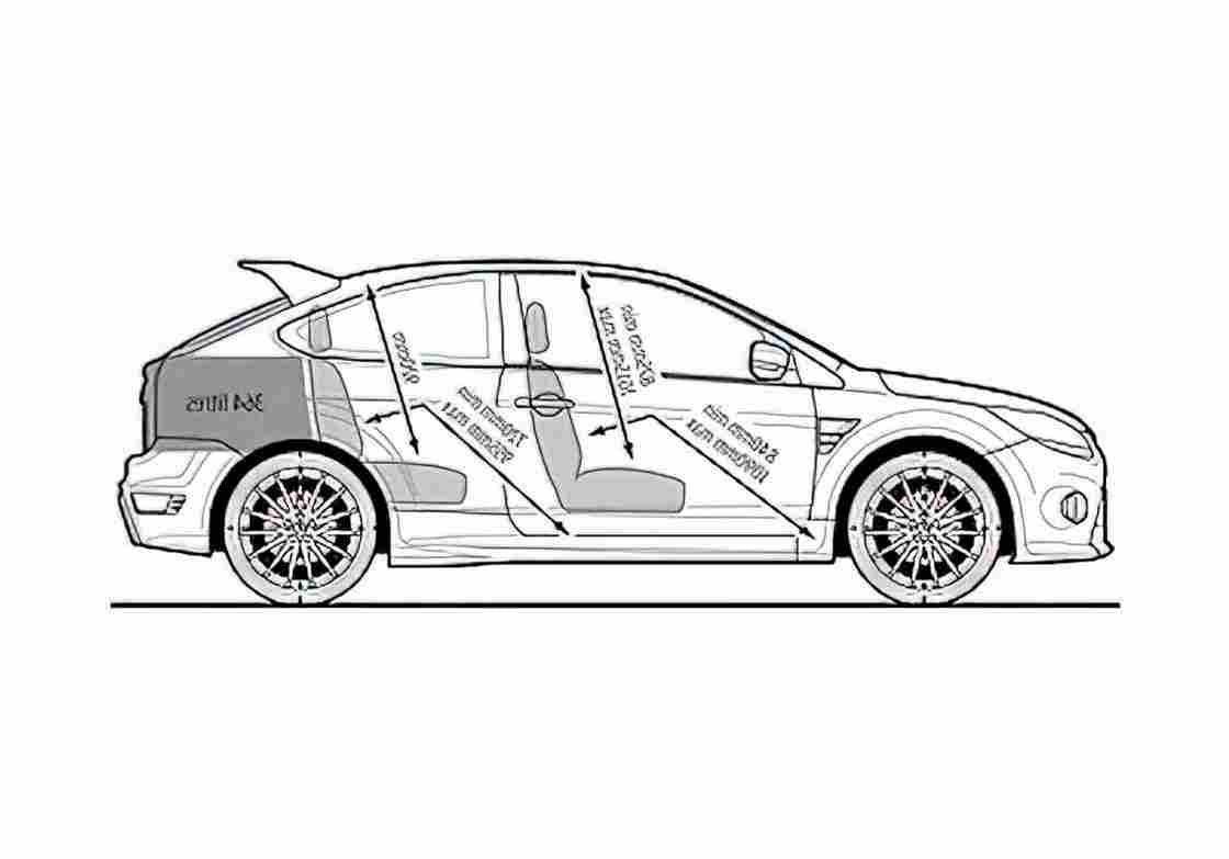 Blueprint Ford Focus RS Hatchback 2009 A4 Photo Print