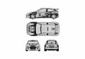 Blueprint Ford Focus RS WRC Hatchback 2002 A4 Photo Print