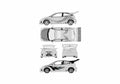 Blueprint Ford Focus SVT Hatchback 2005 A4 Photo Print