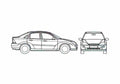 Blueprint Ford Focus Sedan 2000 A4 Photo Print