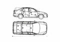 Blueprint Ford Focus Sedan 2002 A4 Photo Print
