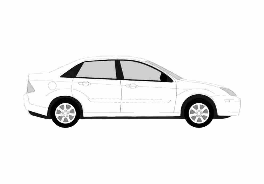 Blueprint Ford Focus Sedan 2005 A4 Photo Print