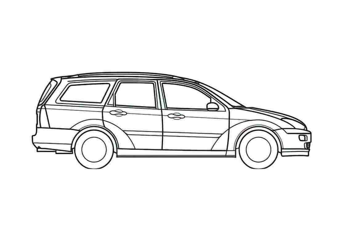 Blueprint Ford Focus Wagon 2000 A4 Photo Print