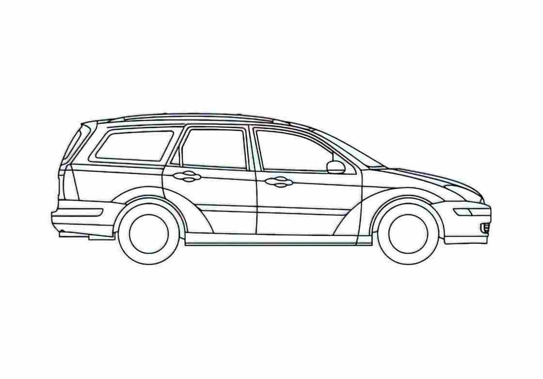 Blueprint Ford Focus Wagon 2004 A4 Photo Print