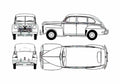 Blueprint Ford Fordor Super DeLuxe Wagon 1942 A4 Photo Print