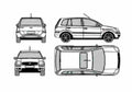 Blueprint Ford Fusion Hatchback 2003 A4 Photo Print