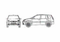 Blueprint Ford Fusion Hatchback 2005 A4 Photo Print