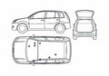 Blueprint Ford Fusion Hatchback 2007 A4 Photo Print