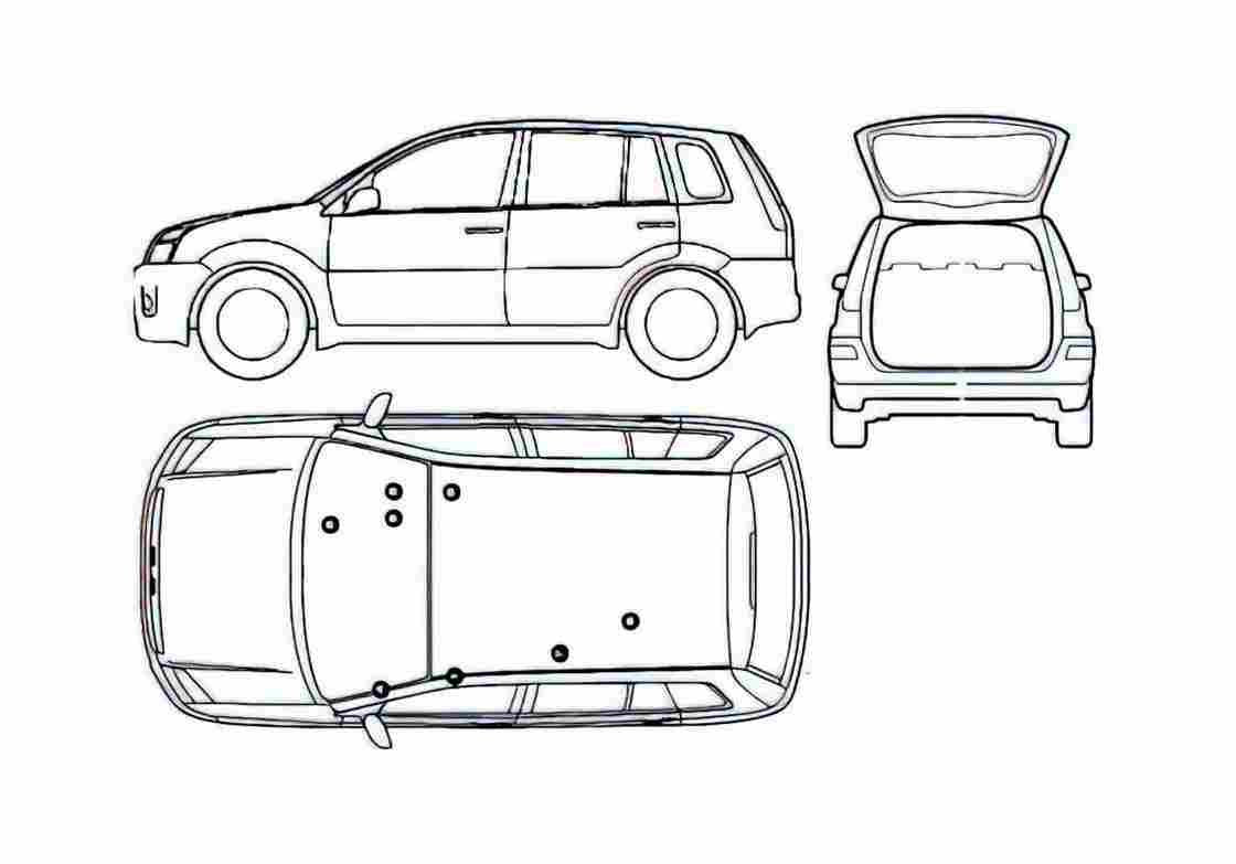 Blueprint Ford Fusion Hatchback 2007 A4 Photo Print