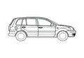 Blueprint Ford Fusion Hatchback 2008 A4 Photo Print