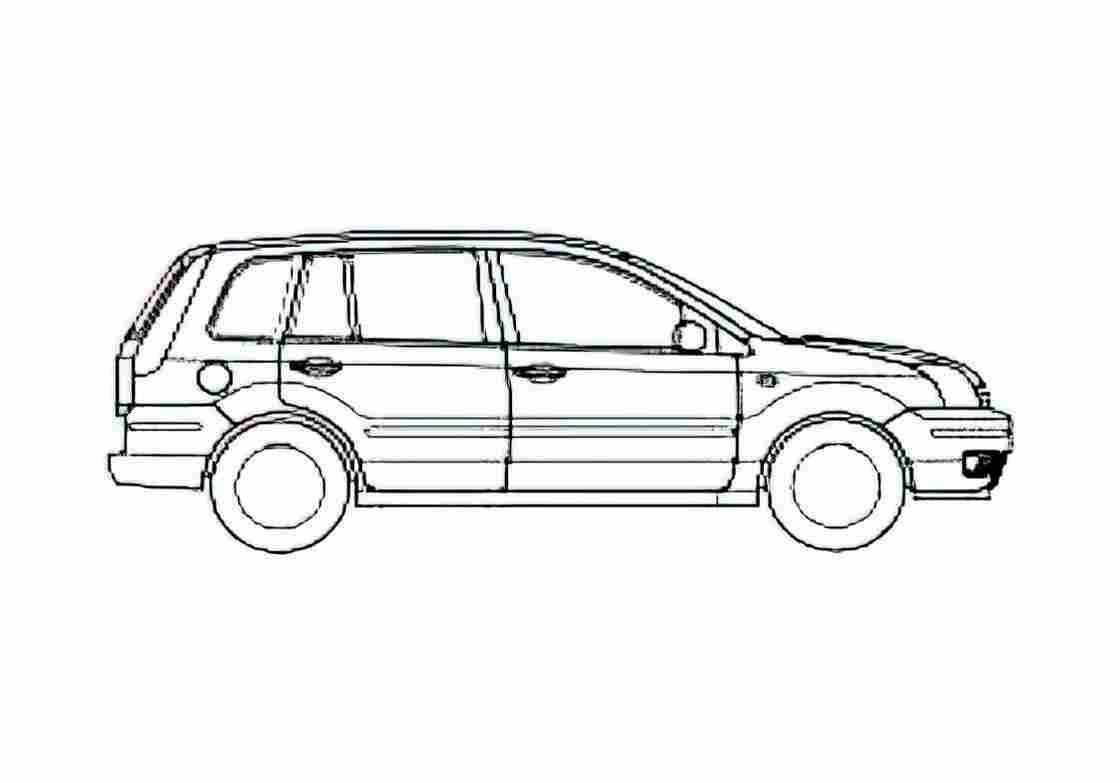Blueprint Ford Fusion Hatchback 2008 A4 Photo Print