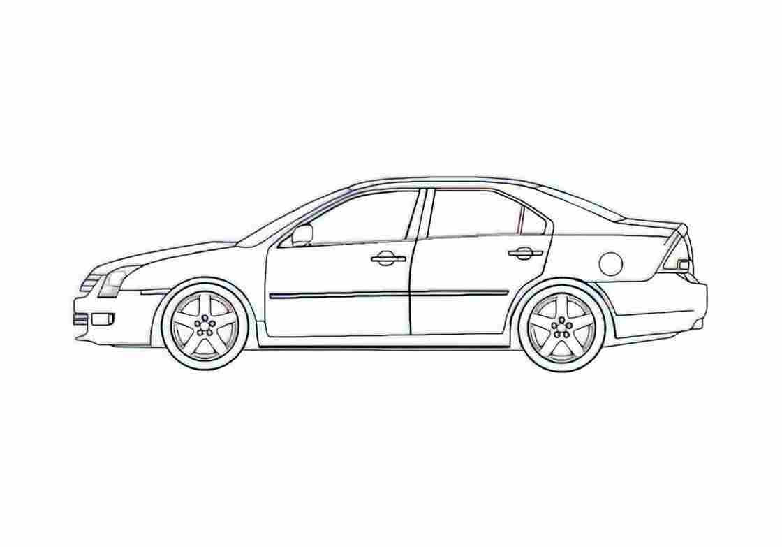 Blueprint Ford Fusion Sedan 2002 A4 Photo Print